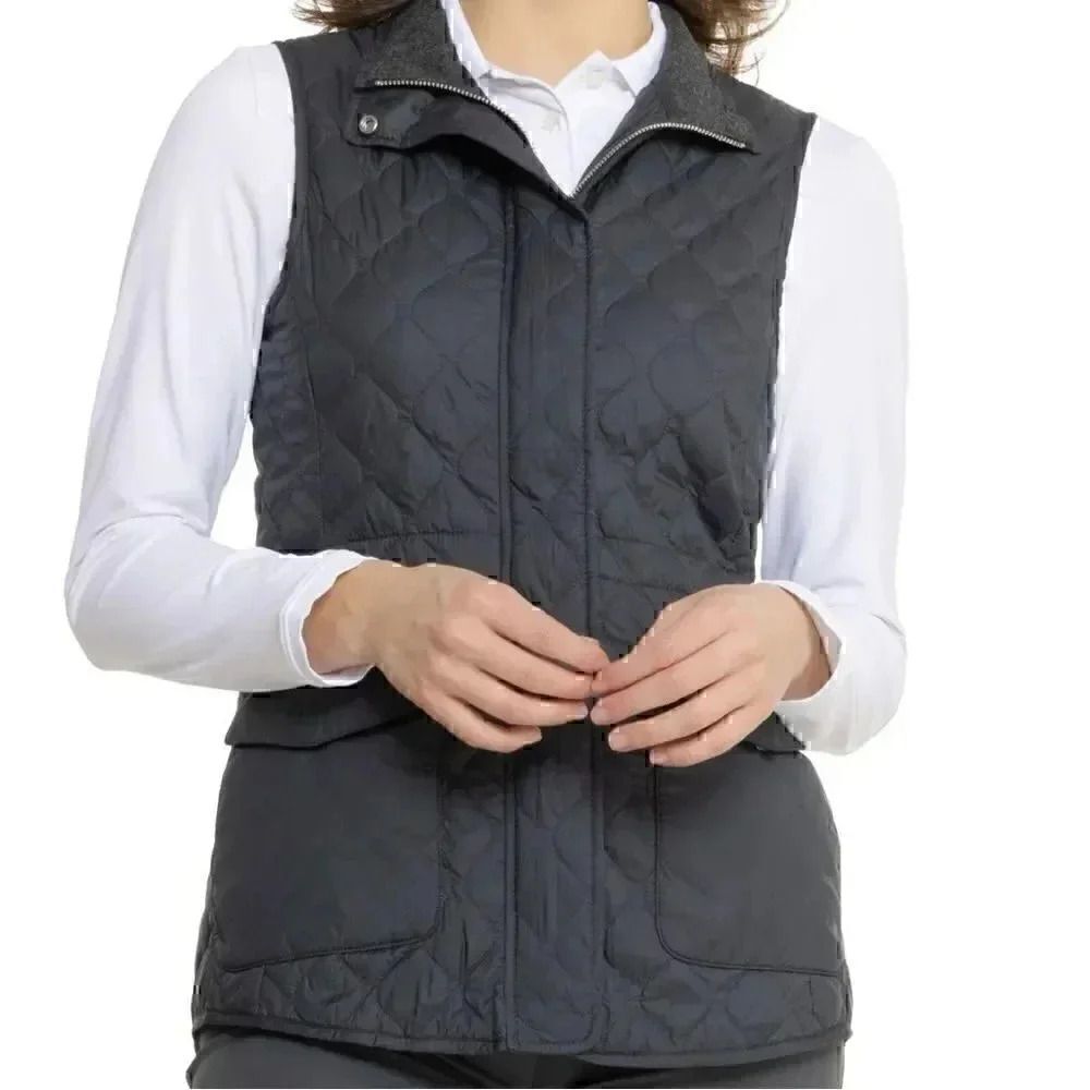 Peter Millar Black Quilted Sleeveless Vest